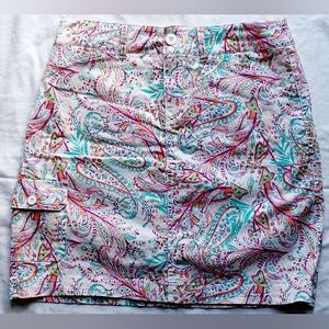 Christopher & Banks Size 4 Paisley Floral Cargo Skort Skirt